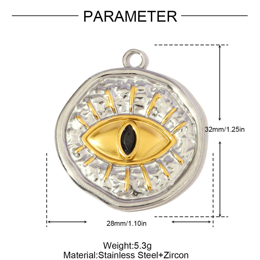 6pcs/pack Stainless Steel Rhinestone Evil Eye Holy Mother Pendants Flower Love Heart DIY Earring Charms Women Owl Round Jewelry
