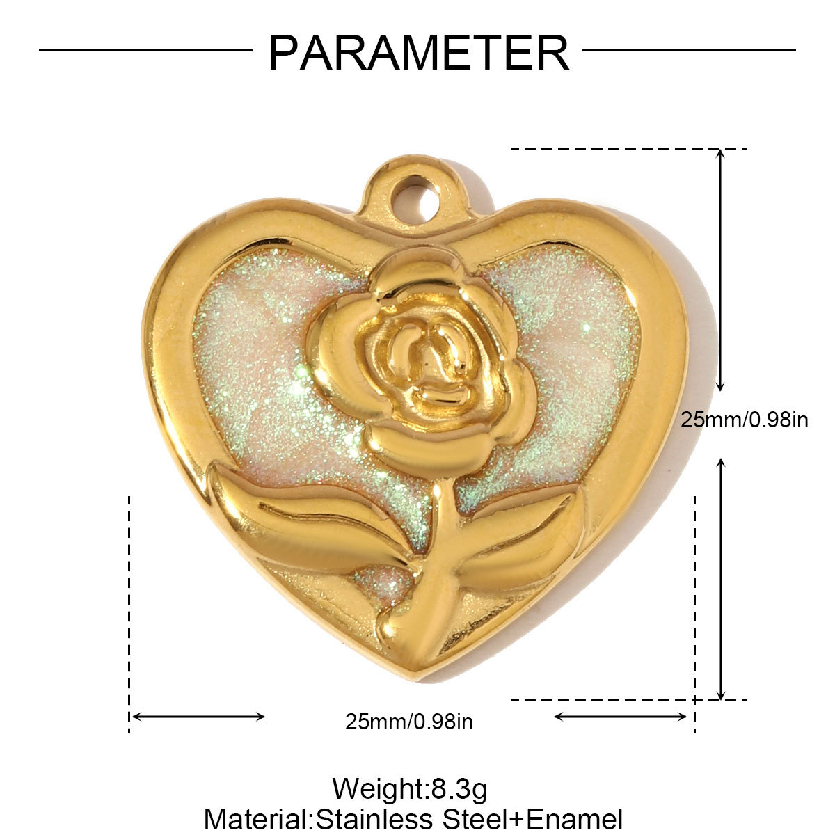 6pcs/pack French Retro Stainless Steel Rose Maple Leaf Pendants Love Heart Cross DIY Earring Charms Women Butterfly Flower Jewelry