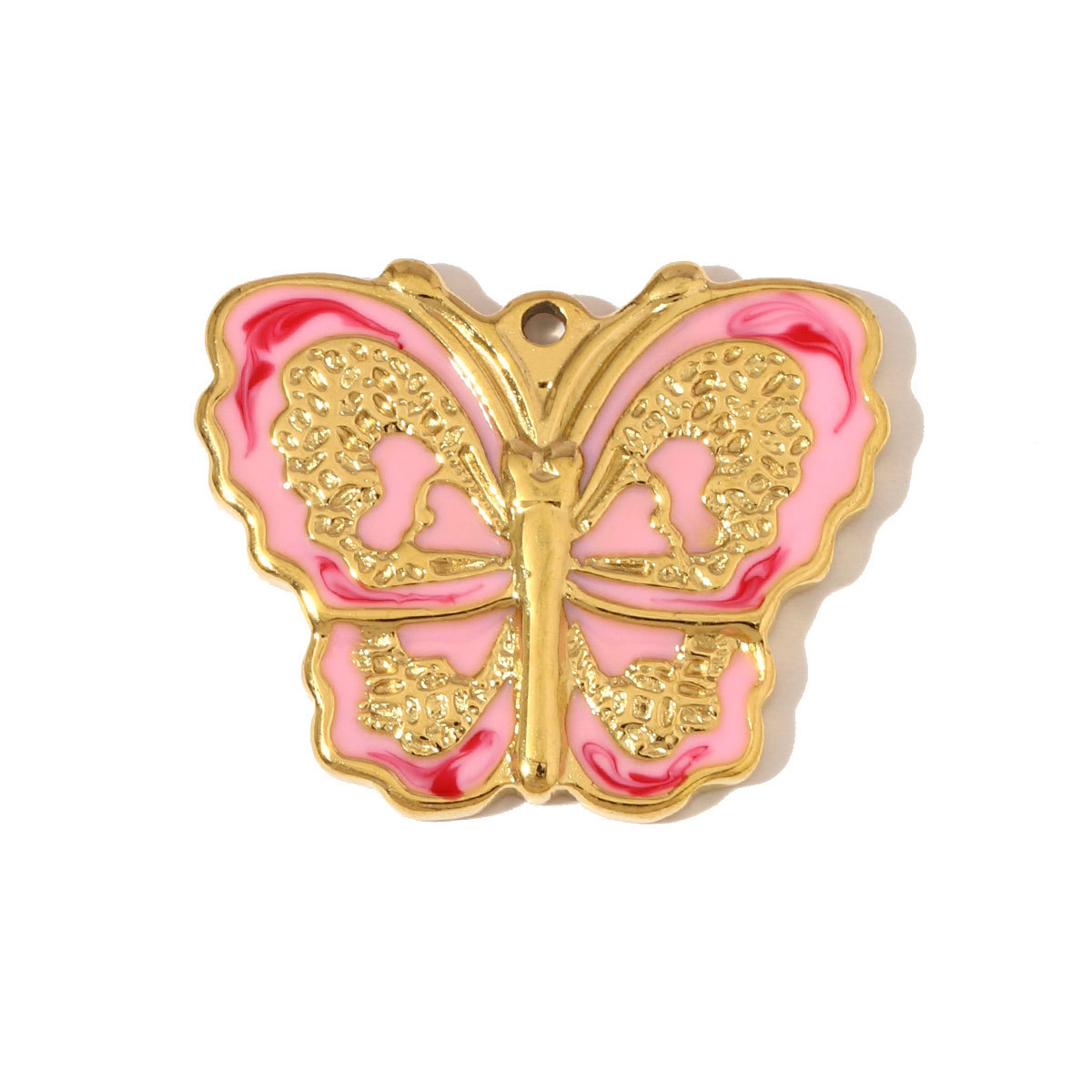 6pcs/pack French Retro Stainless Steel Rose Maple Leaf Pendants Love Heart Cross DIY Earring Charms Women Butterfly Flower Jewelry