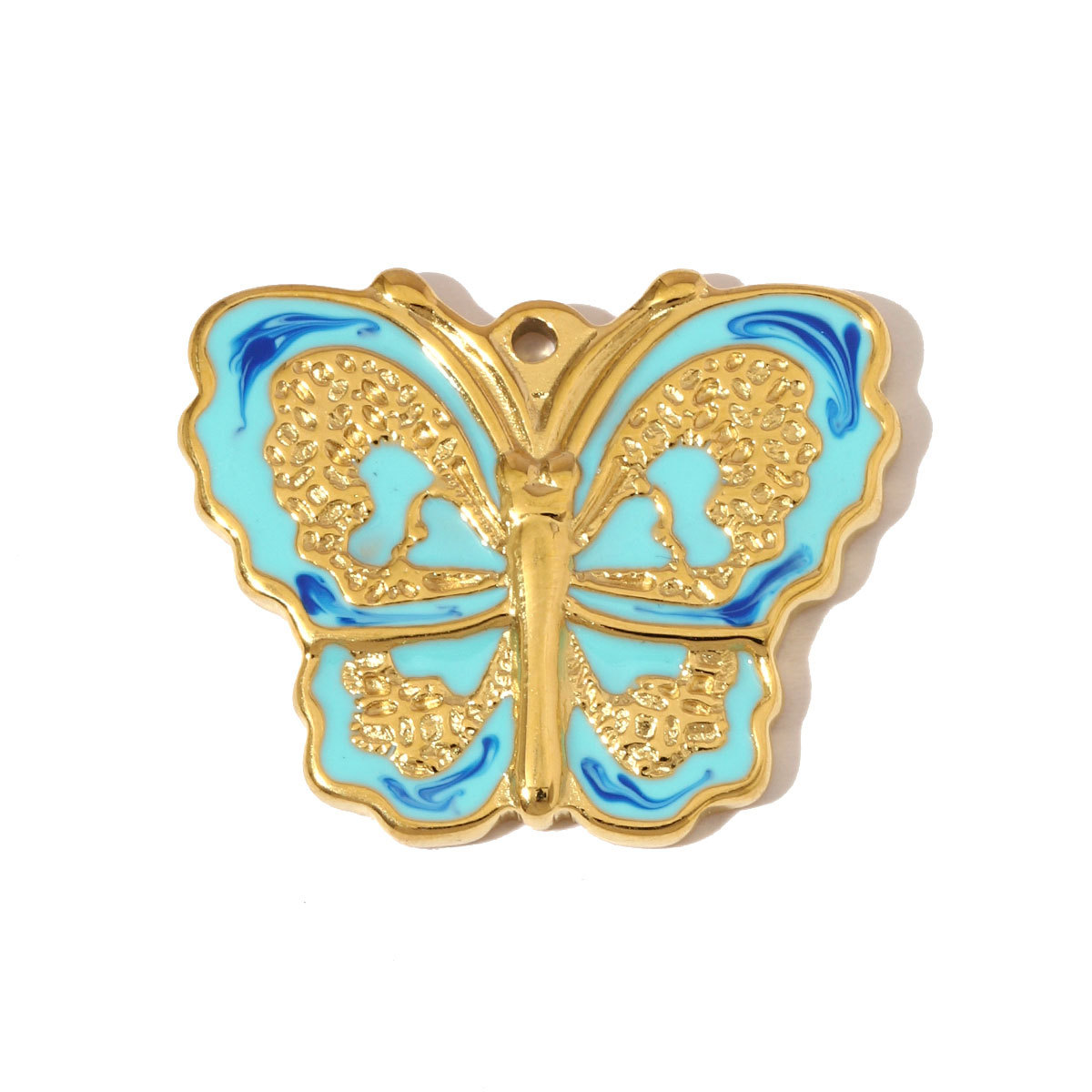 6pcs/pack French Retro Stainless Steel Rose Maple Leaf Pendants Love Heart Cross DIY Earring Charms Women Butterfly Flower Jewelry