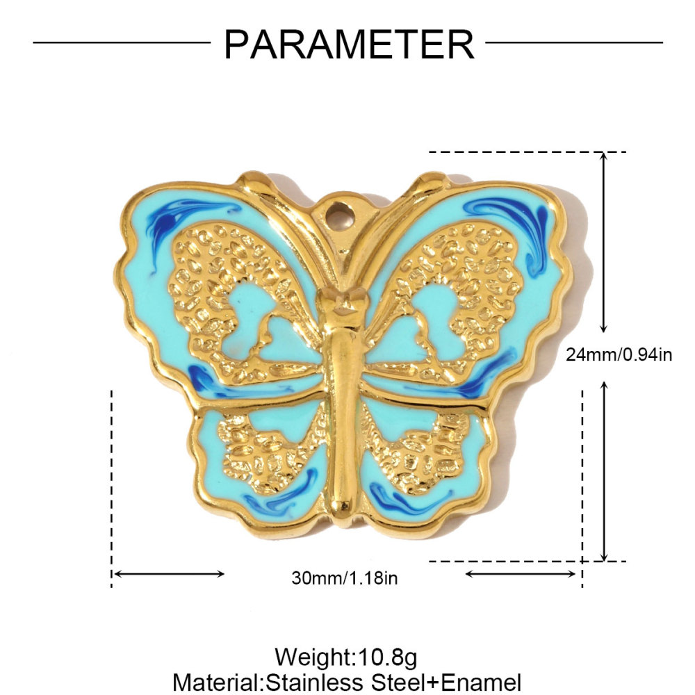 6pcs/pack French Retro Stainless Steel Rose Maple Leaf Pendants Love Heart Cross DIY Earring Charms Women Butterfly Flower Jewelry
