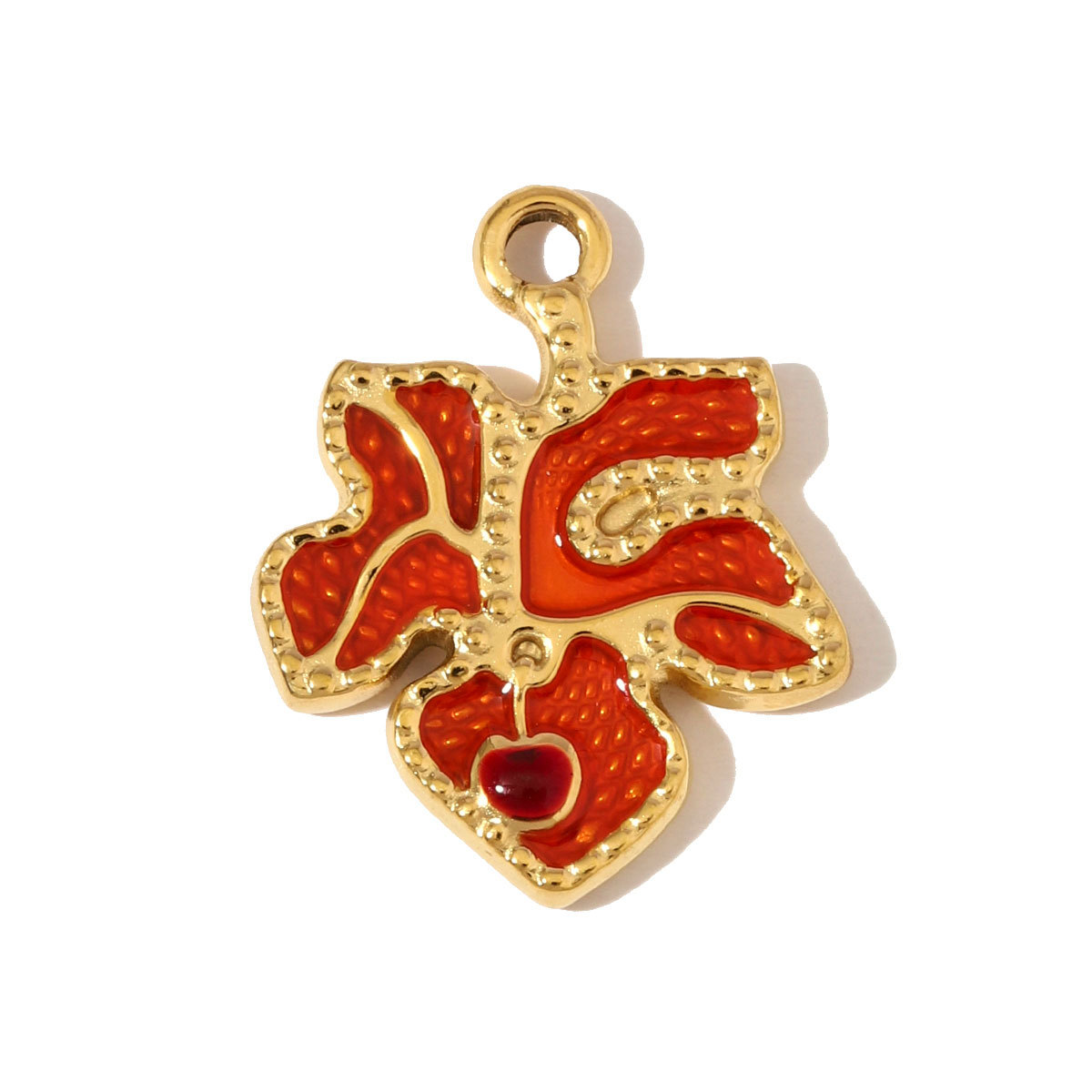 6pcs/pack French Retro Stainless Steel Rose Maple Leaf Pendants Love Heart Cross DIY Earring Charms Women Butterfly Flower Jewelry