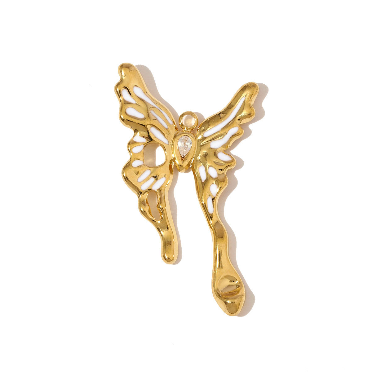 6pcs/pack French Retro Stainless Steel Rose Maple Leaf Pendants Love Heart Cross DIY Earring Charms Women Butterfly Flower Jewelry