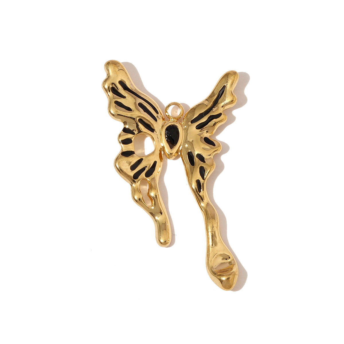6pcs/pack French Retro Stainless Steel Rose Maple Leaf Pendants Love Heart Cross DIY Earring Charms Women Butterfly Flower Jewelry