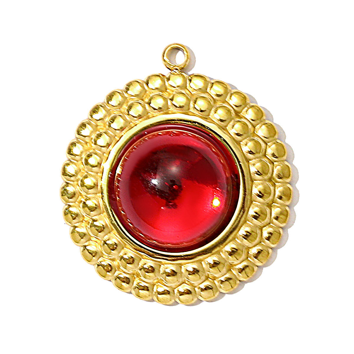 6pcs/pack Retro Stainless Steel Natural Stone Oval Round Necklace Pendant Red Agate Crab DIY Charm Women Geometric Jewelry