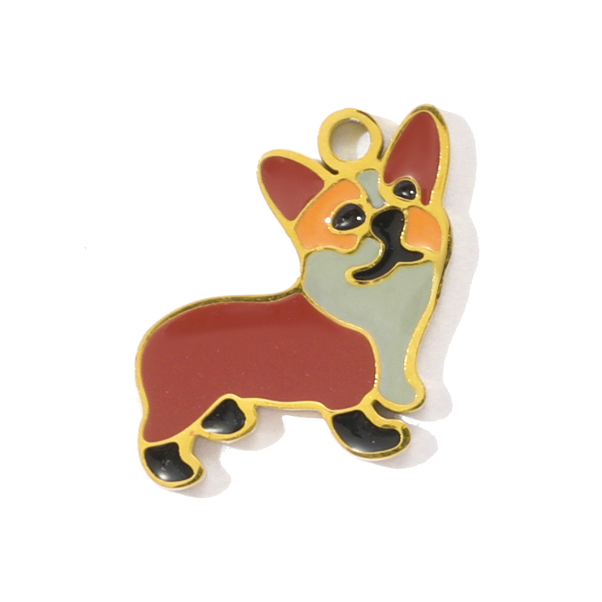 6pcs/pack Fashion Stainless Steel Enamel Kirky Sausage Dog Necklace Pendant Cat Mermaid DIY Earring Charm Women Animal Jewelry