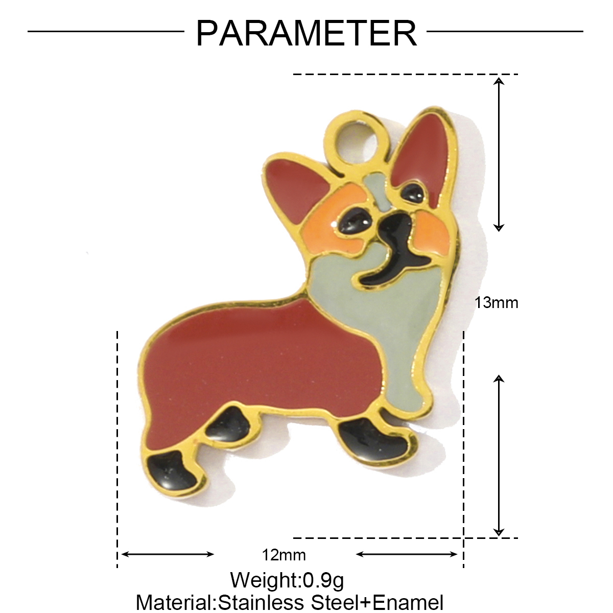 6pcs/pack Fashion Stainless Steel Enamel Kirky Sausage Dog Necklace Pendant Cat Mermaid DIY Earring Charm Women Animal Jewelry