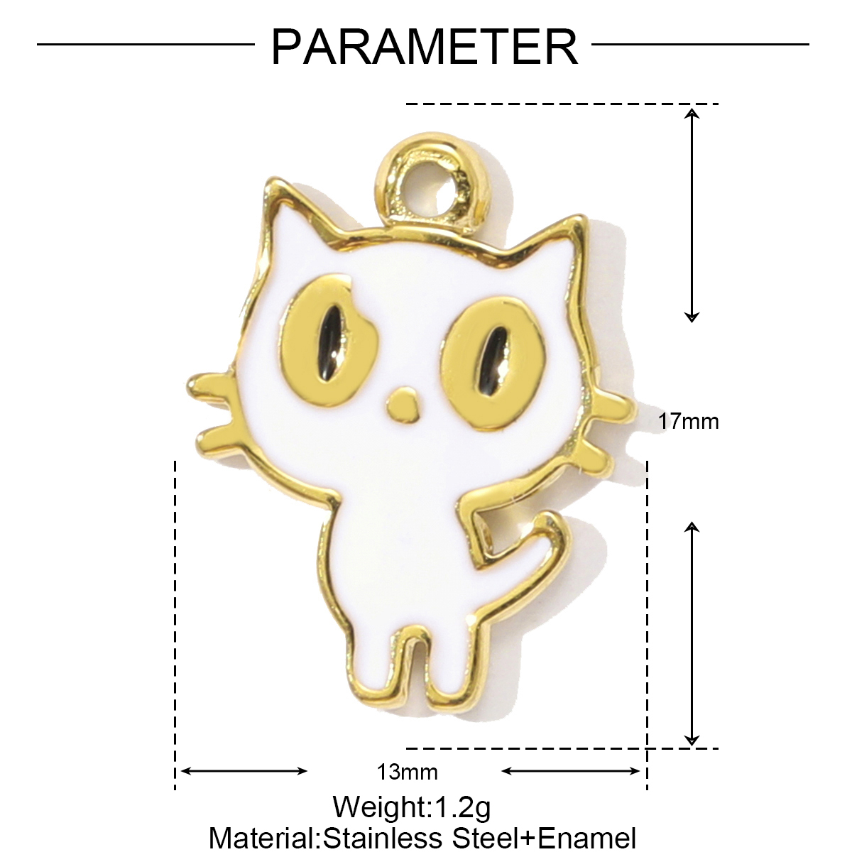 6pcs/pack Fashion Stainless Steel Enamel Kirky Sausage Dog Necklace Pendant Cat Mermaid DIY Earring Charm Women Animal Jewelry