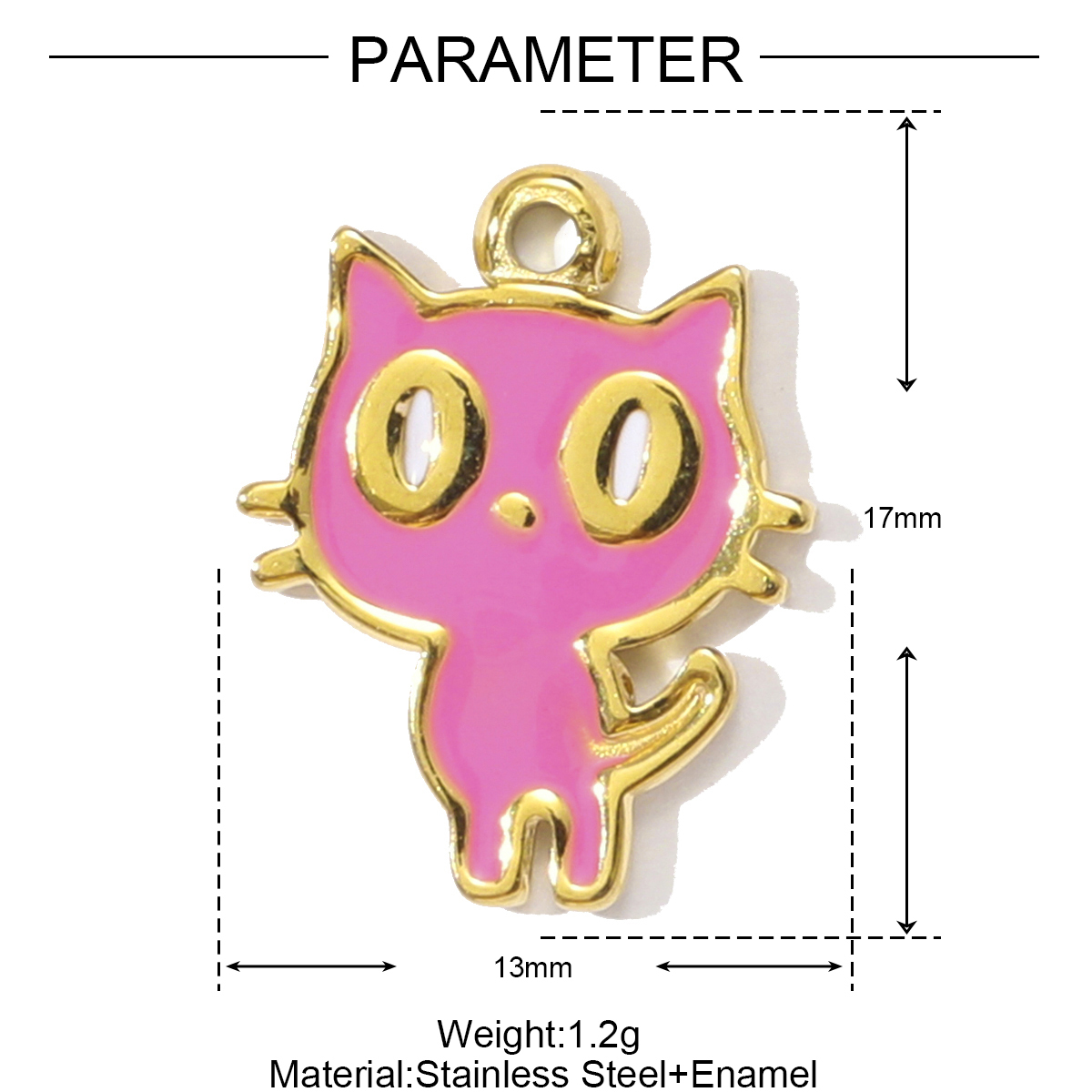 6pcs/pack Fashion Stainless Steel Enamel Kirky Sausage Dog Necklace Pendant Cat Mermaid DIY Earring Charm Women Animal Jewelry