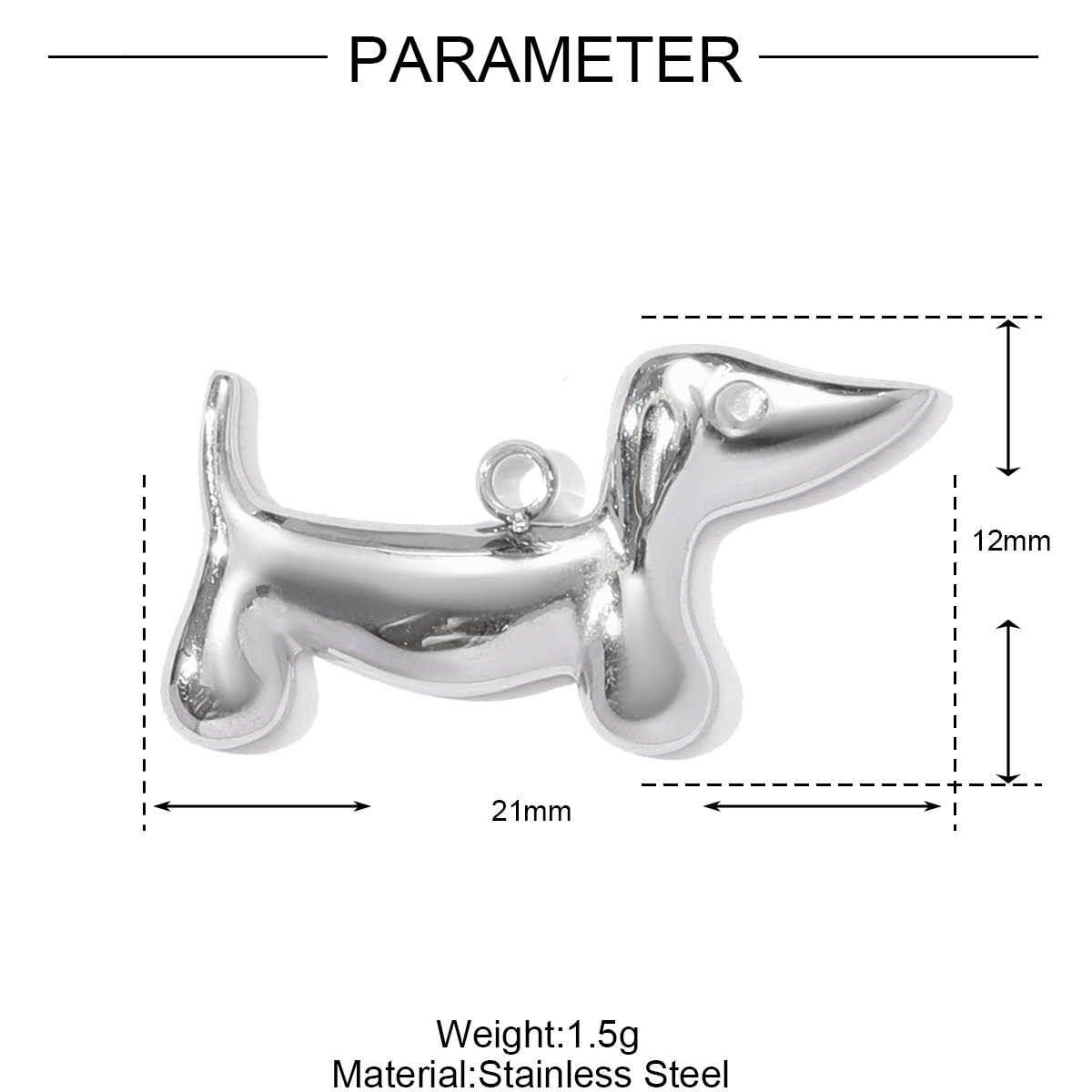 6pcs/pack Fashion Stainless Steel Enamel Kirky Sausage Dog Necklace Pendant Cat Mermaid DIY Earring Charm Women Animal Jewelry