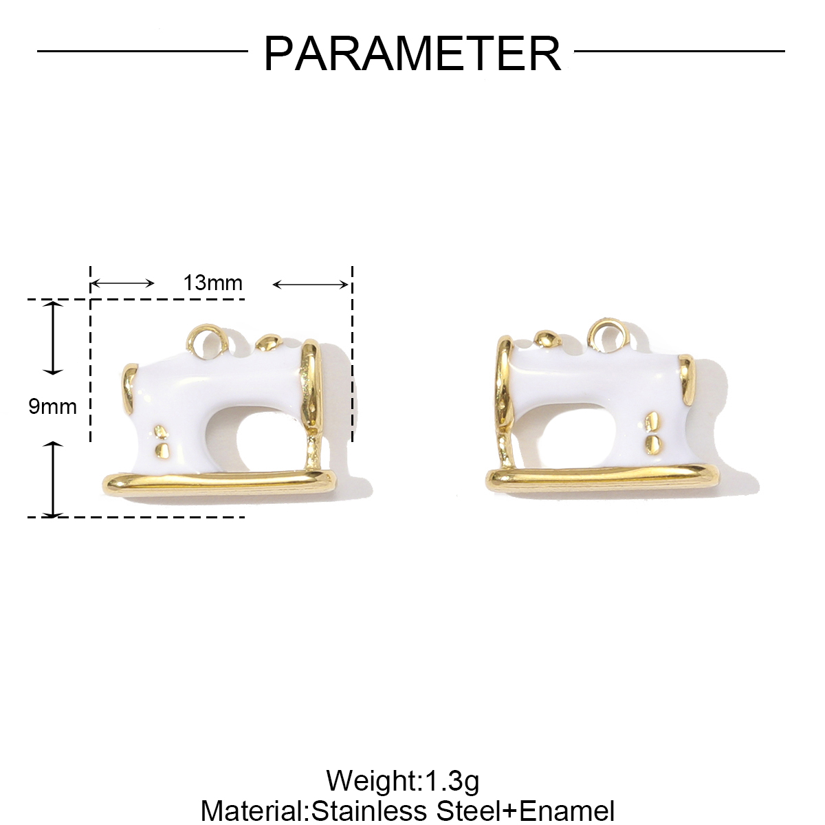 6pcs/pack Stainless Steel Enamel Sewing Machine Necklace Pendant Pumpkin Carriage DIY Charm Women 3D Pitaya Fruit Jewelry