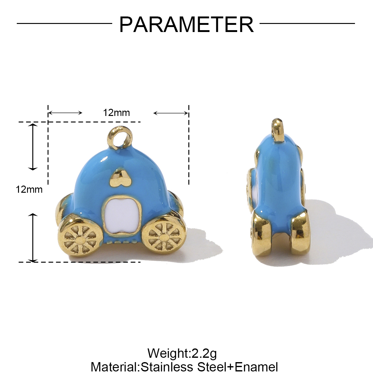 6pcs/pack Stainless Steel Enamel Sewing Machine Necklace Pendant Pumpkin Carriage DIY Charm Women 3D Pitaya Fruit Jewelry