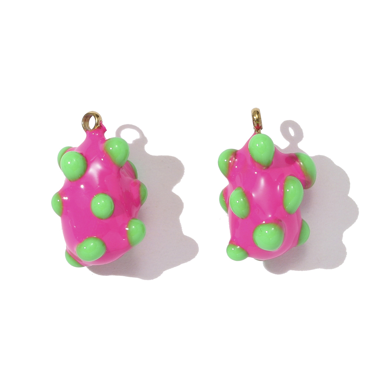 6pcs/pack Stainless Steel Enamel Sewing Machine Necklace Pendant Pumpkin Carriage DIY Charm Women 3D Pitaya Fruit Jewelry
