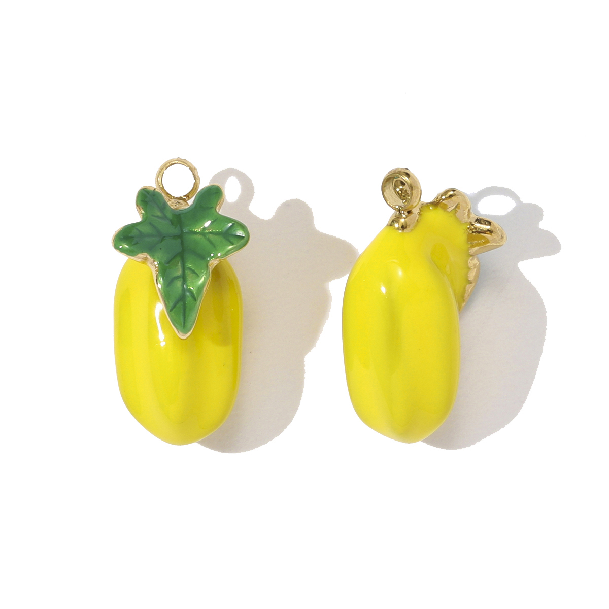 6pcs/pack Stainless Steel Enamel Sewing Machine Necklace Pendant Pumpkin Carriage DIY Charm Women 3D Pitaya Fruit Jewelry