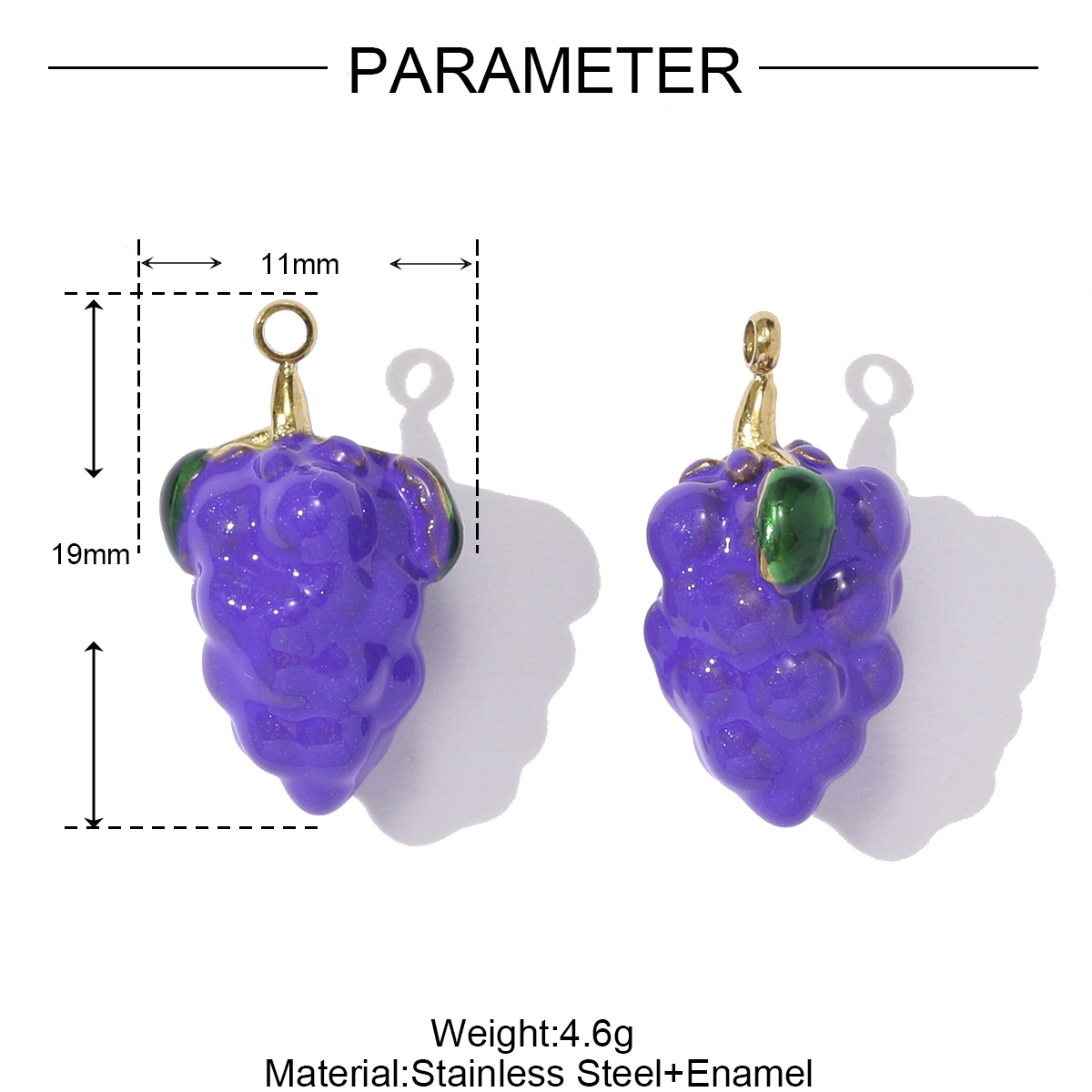 6pcs/pack Stainless Steel Enamel Sewing Machine Necklace Pendant Pumpkin Carriage DIY Charm Women 3D Pitaya Fruit Jewelry