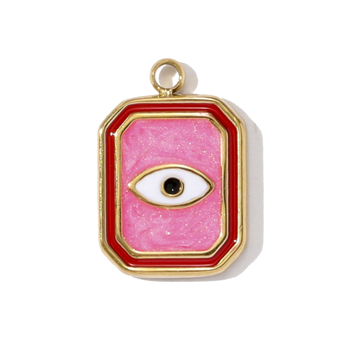 6pcs/pack Fashion Stainless Steel Enamel Sunflower Daisy Necklace Pendant Evil Eye Clower DIY Charm Women Rose Crown Jewelry