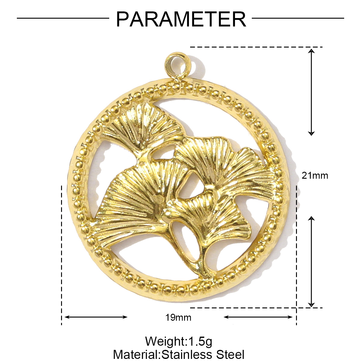 6pcs/pack French Stainless Steel Rhinestone Crescent Heart Necklace Pendant Malachite Clover DIY Charm Women Pearl Leaf Jewelry
