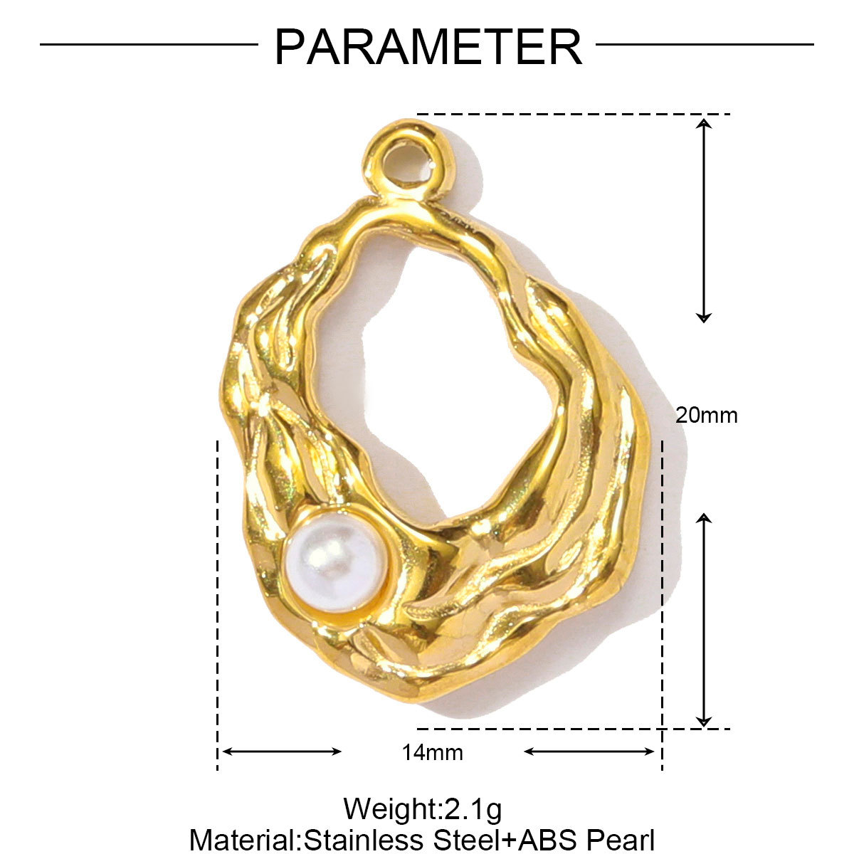 6pcs/pack French Stainless Steel Rhinestone Crescent Heart Necklace Pendant Malachite Clover DIY Charm Women Pearl Leaf Jewelry