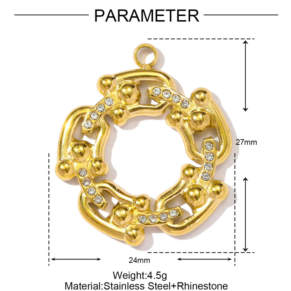 6pcs/pack Stainless Steel Holy Mother Abstract Mask Necklace Pendant Rhinestone Clover DIY Charm Women Conch Sun Moon Jewelry