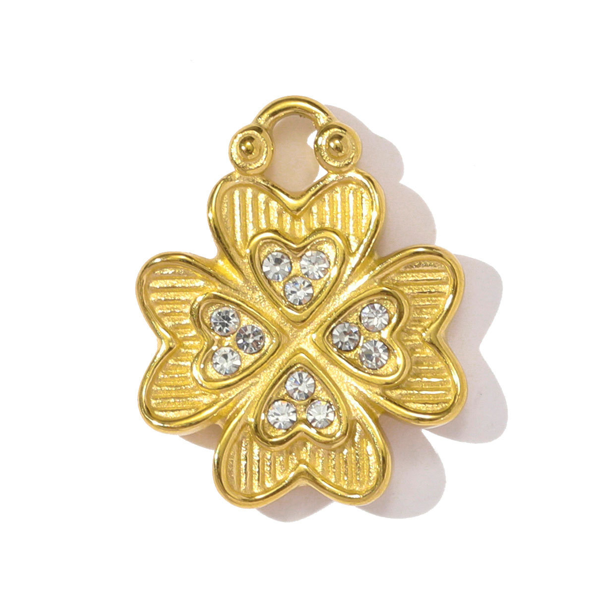 6pcs/pack Stainless Steel Holy Mother Abstract Mask Necklace Pendant Rhinestone Clover DIY Charm Women Conch Sun Moon Jewelry
