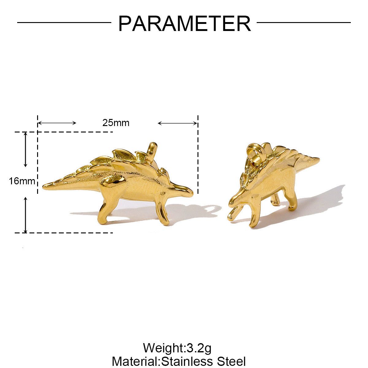 6pcs/pack Stainless Steel 3D Tyrannosaurus Rex Stegosaurus Necklace Pendant Scorpion Lobster DIY Earring Charms Rugby Jewelry