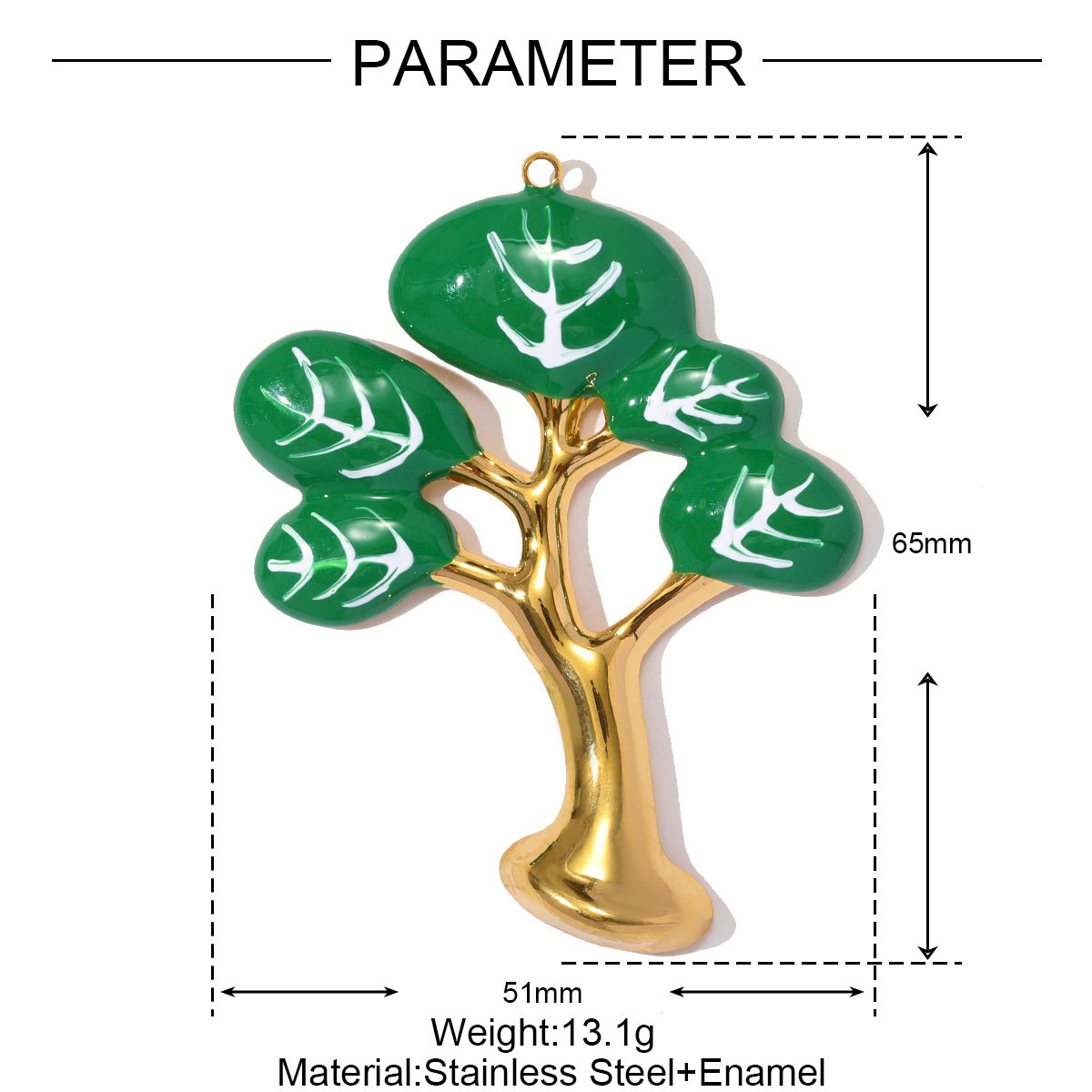 6pcs/pack Fashion Stainless Steel Enamel Big Heart DIY Earring Charms Life Tree Necklace Pendant Women Love Jewelry Wholesale