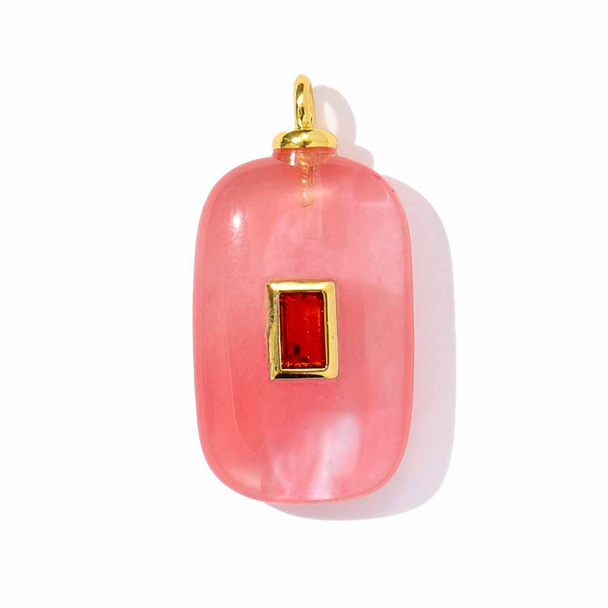 6pcs/pack Retro Copper Zircon Natural Stone Geometric Necklace Pendant Malachite DIY Earring Charm Women Waterdroop Jewelry