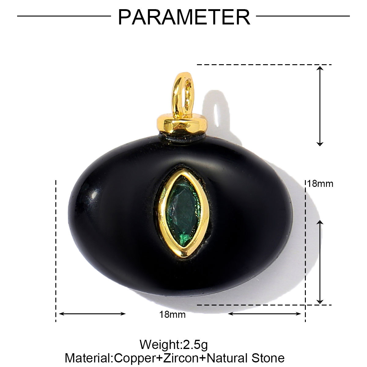 6pcs/pack Retro Copper Zircon Natural Tiger Eye Stone Necklace Pendant Malachite Round DIY Earring Charm Women Square Jewelry