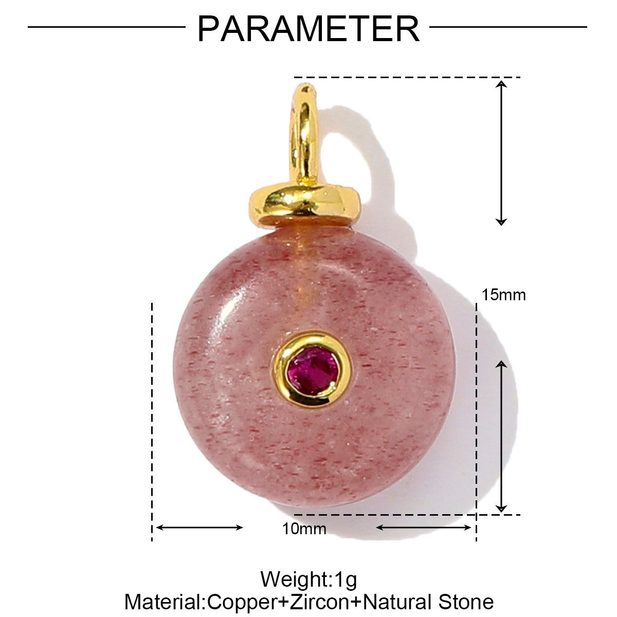 6pcs/pack Retro Copper Zircon Natural Tiger Eye Stone Necklace Pendant Malachite Round DIY Earring Charm Women Square Jewelry