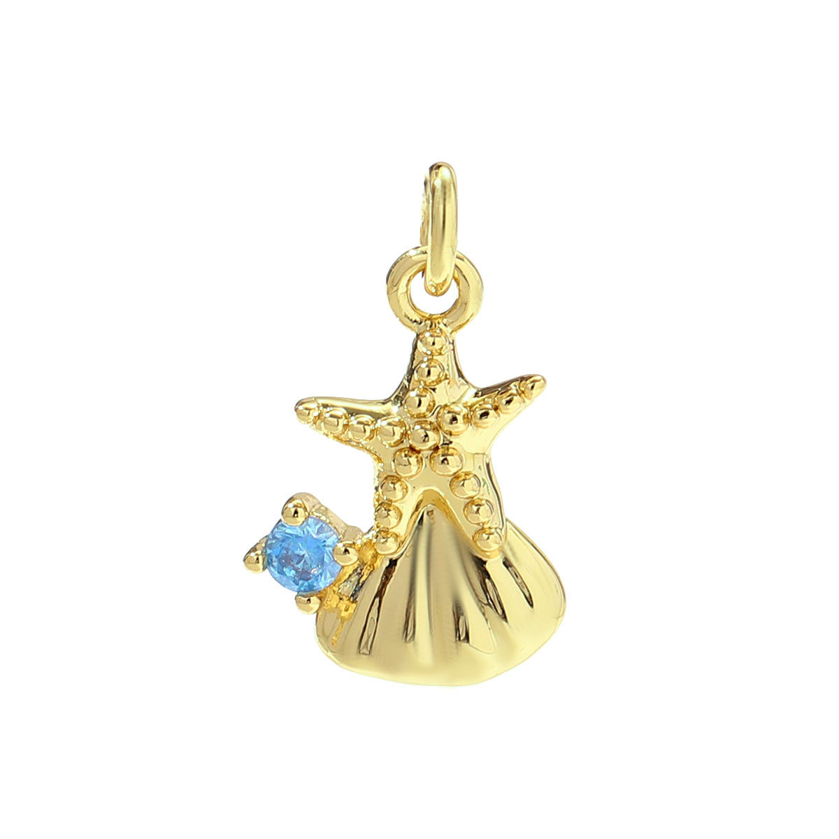 6pcs/pack Copper Zodiac Crab Turtle Starfish Necklace Pendant Shell Carriage Candy DIY Earring Charm Women Octopus Jewelry