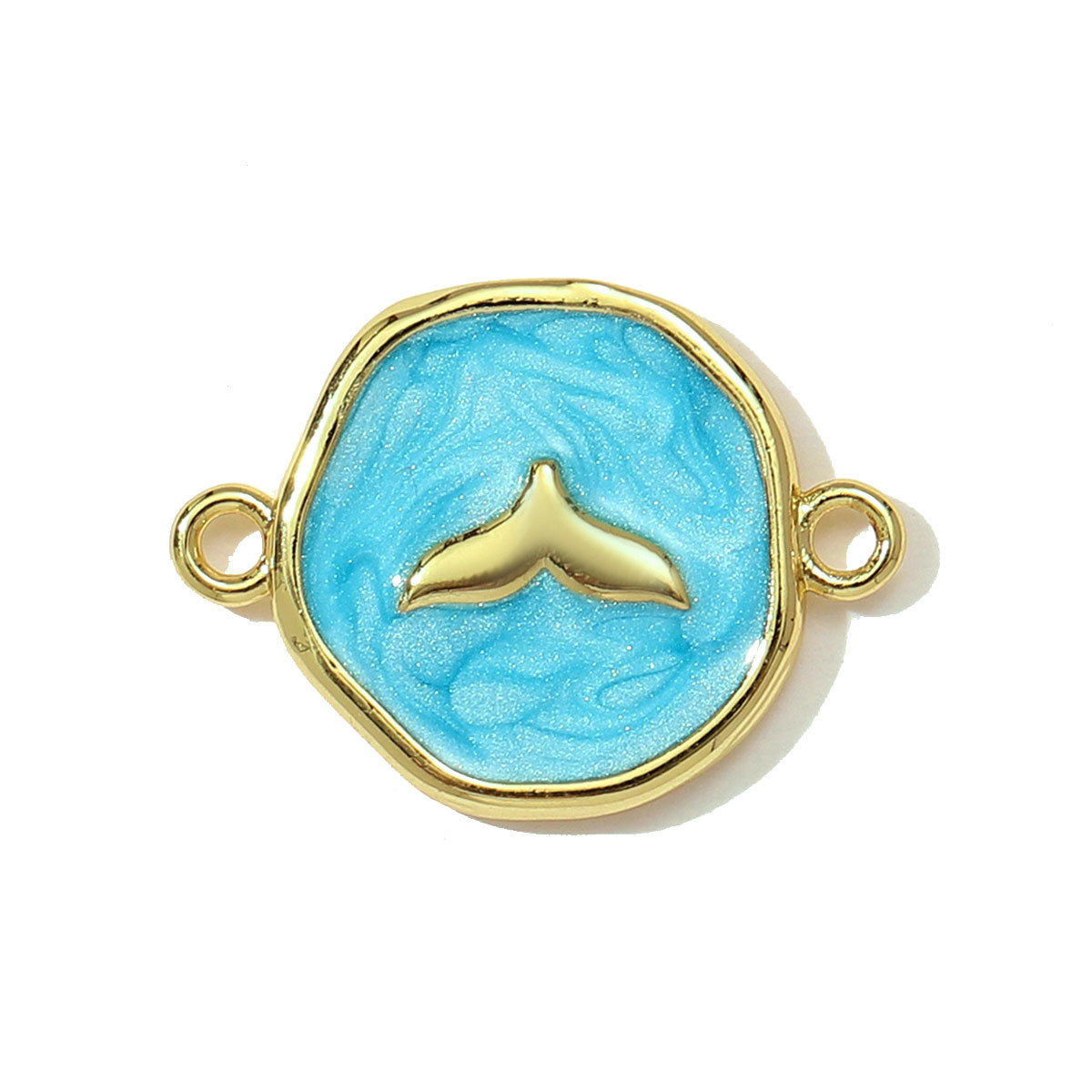6pcs/pack Fashion Copper Zodiac Seahorse Shell Necklace Pendant Mermaid Tail DIY Bracelet Connectors Women Turtle Jewelry