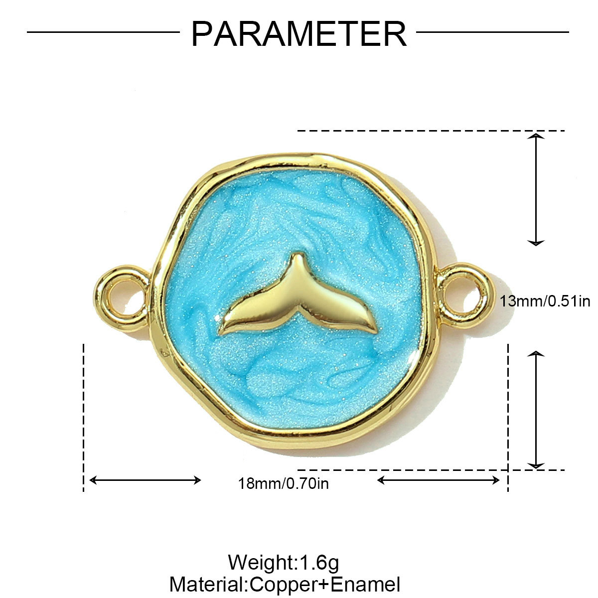 6pcs/pack Fashion Copper Zodiac Seahorse Shell Necklace Pendant Mermaid Tail DIY Bracelet Connectors Women Turtle Jewelry