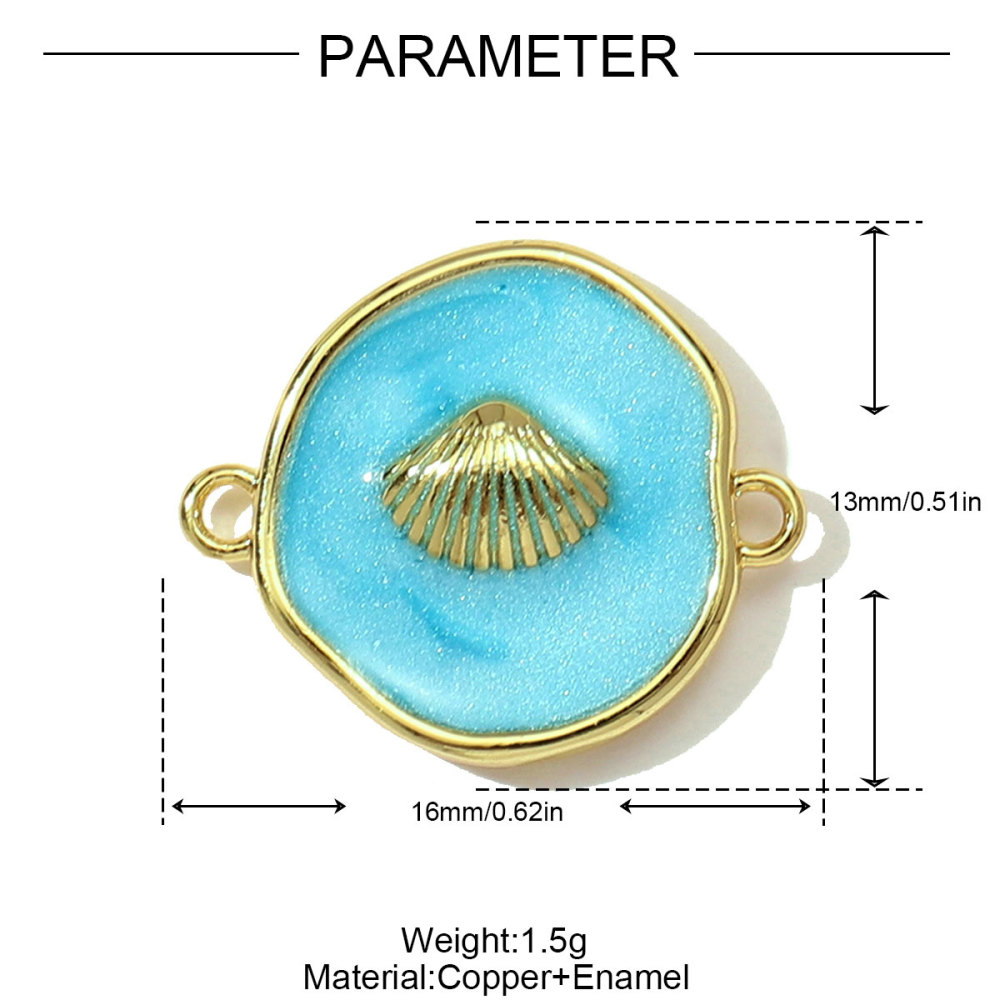 6pcs/pack Fashion Copper Zodiac Seahorse Shell Necklace Pendant Mermaid Tail DIY Bracelet Connectors Women Turtle Jewelry