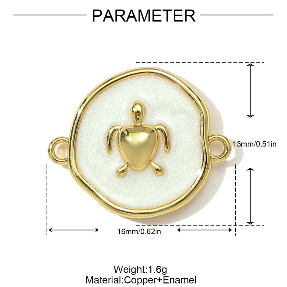 6pcs/pack Fashion Copper Zodiac Seahorse Shell Necklace Pendant Mermaid Tail DIY Bracelet Connectors Women Turtle Jewelry