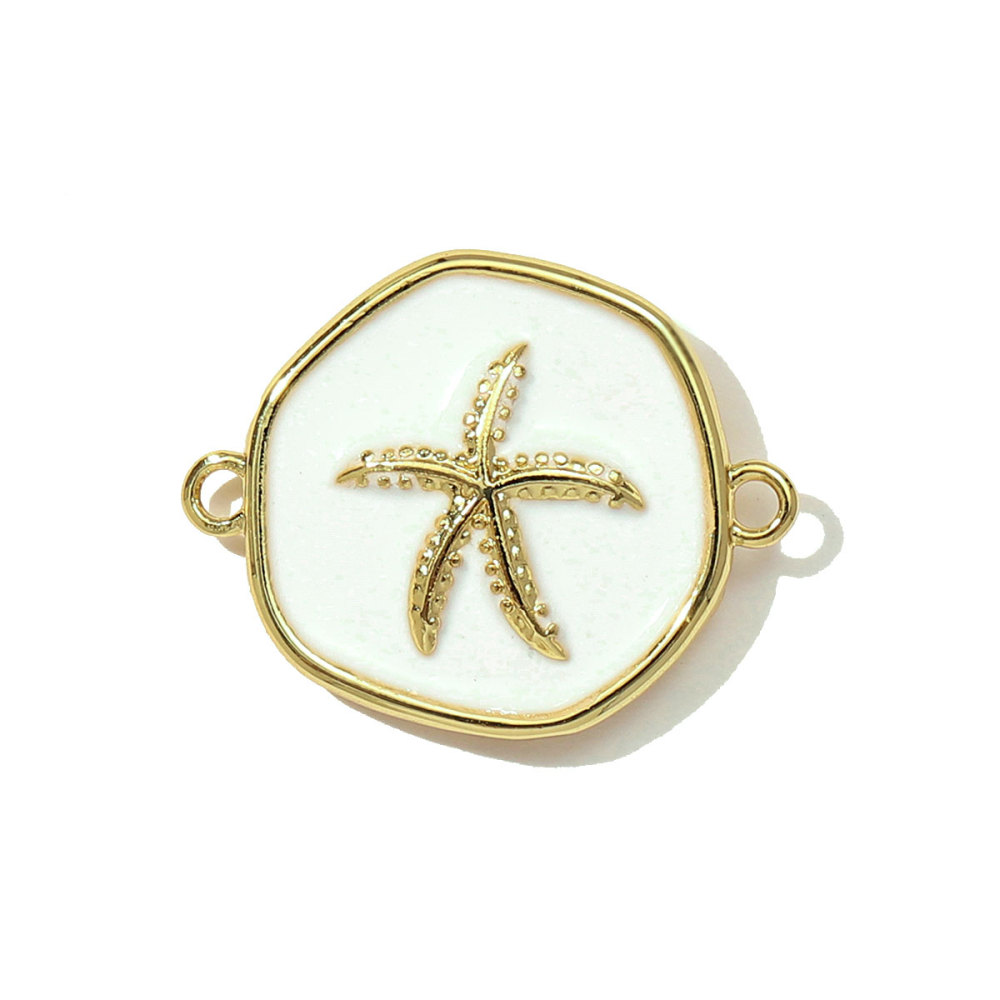 6pcs/pack Fashion Copper Zodiac Seahorse Shell Necklace Pendant Mermaid Tail DIY Bracelet Connectors Women Turtle Jewelry
