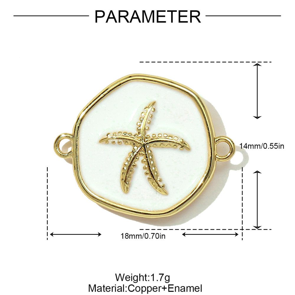 6pcs/pack Fashion Copper Zodiac Seahorse Shell Necklace Pendant Mermaid Tail DIY Bracelet Connectors Women Turtle Jewelry