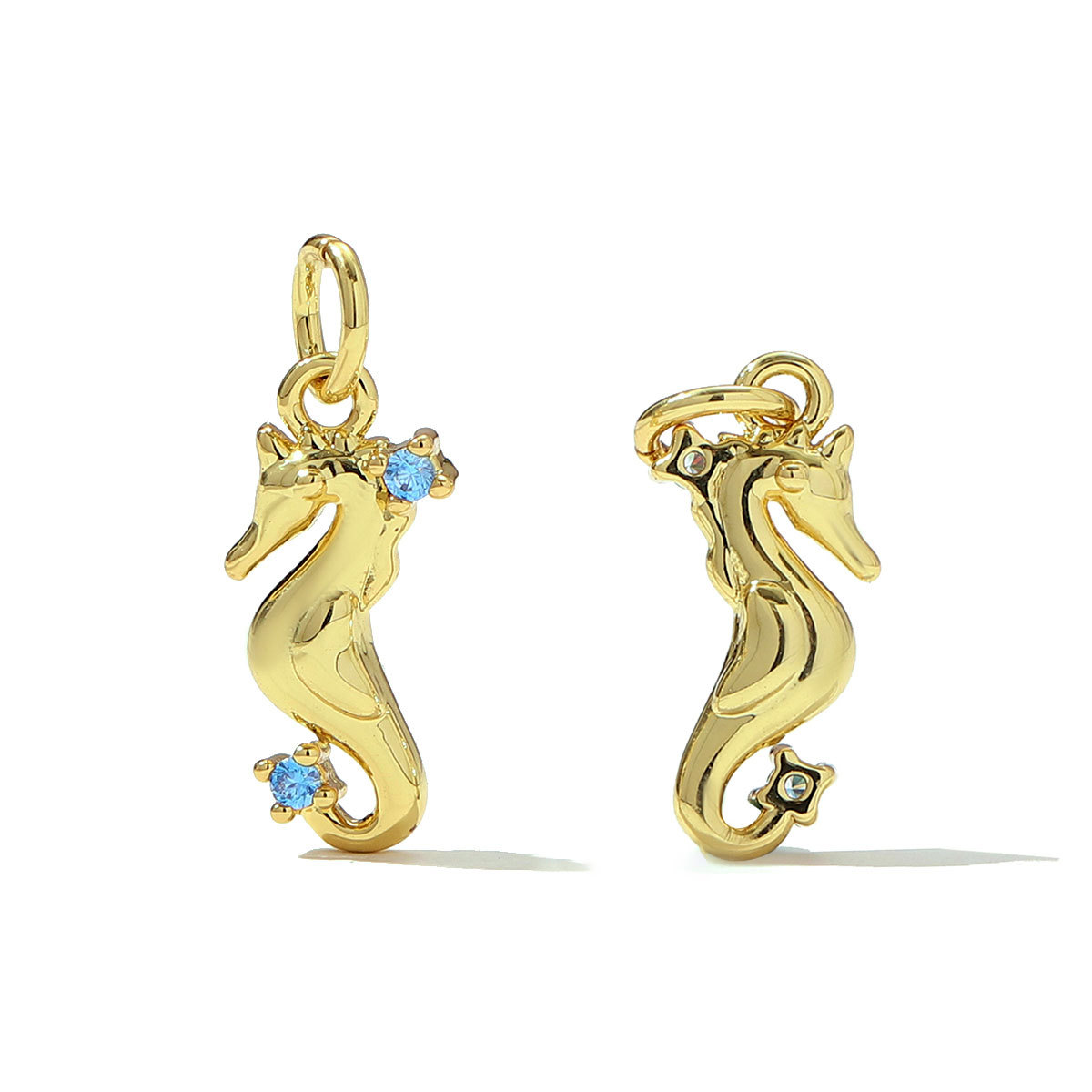 6pcs/pack Fashion Copper Zodiac Seahorse Shell Necklace Pendant Mermaid Tail DIY Bracelet Connectors Women Turtle Jewelry