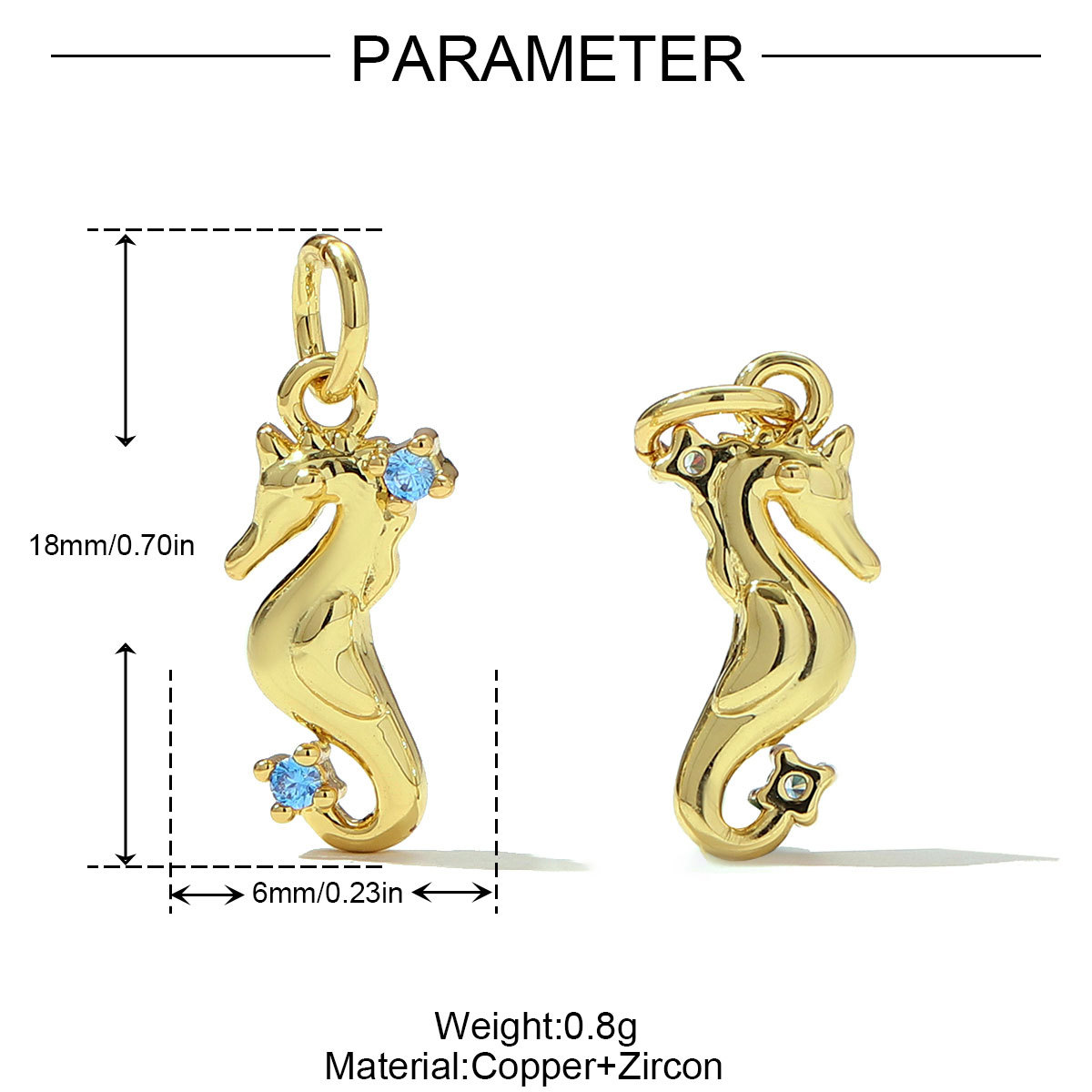 6pcs/pack Fashion Copper Zodiac Seahorse Shell Necklace Pendant Mermaid Tail DIY Bracelet Connectors Women Turtle Jewelry