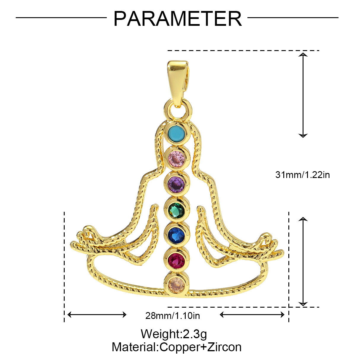 6pcs/pack Copper Micro Zodiac Horse Shoe Heart Necklace Pendant $100 Cross Clover DIY Bracelet Charms Women Yoga Jewelry