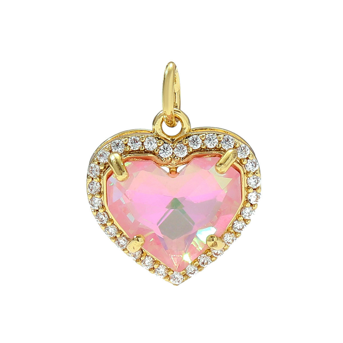 6pcs/pack Copper Micro Zodiac Horse Shoe Heart Necklace Pendant $100 Cross Clover DIY Bracelet Charms Women Yoga Jewelry