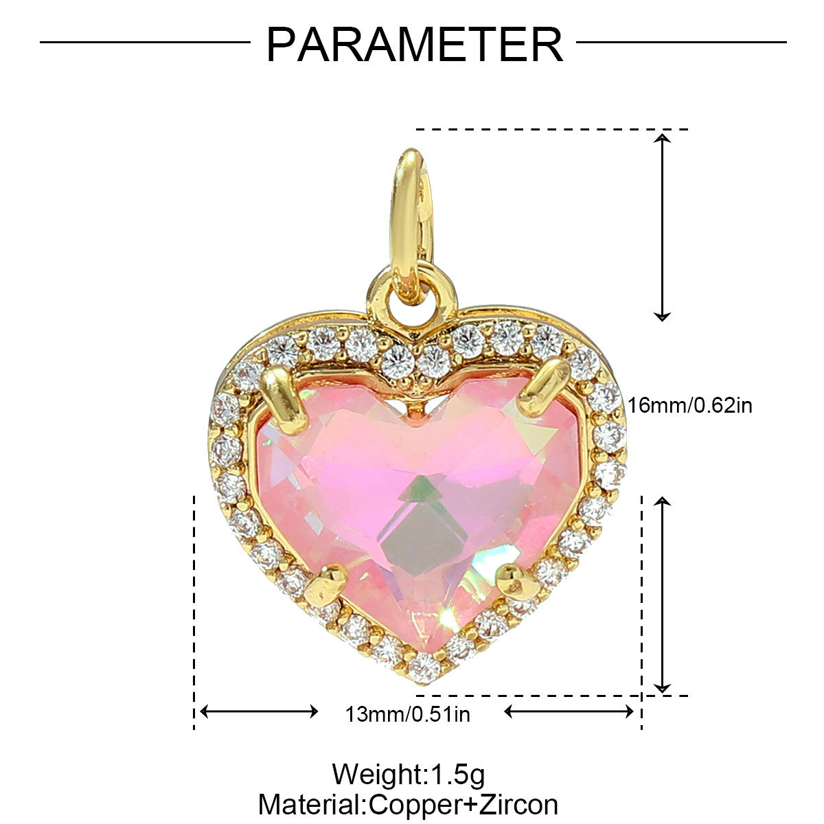 6pcs/pack Copper Micro Zodiac Horse Shoe Heart Necklace Pendant $100 Cross Clover DIY Bracelet Charms Women Yoga Jewelry