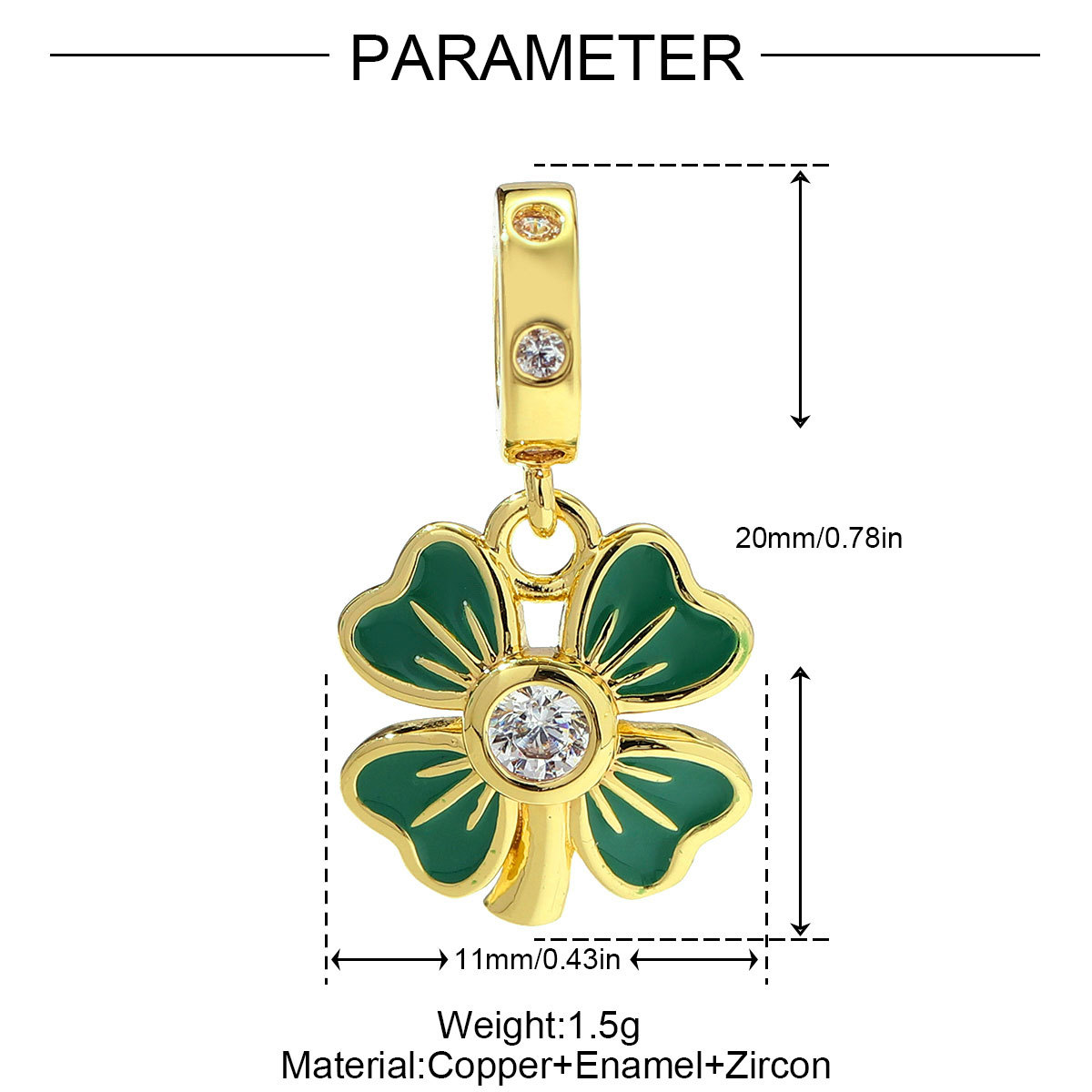 6pcs/pack Copper Micro Zodiac Horse Shoe Heart Necklace Pendant $100 Cross Clover DIY Bracelet Charms Women Yoga Jewelry