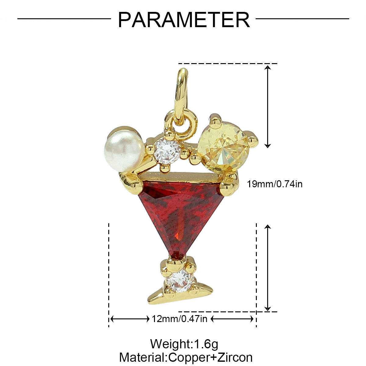 6pcs/pack Copper Micro Zodiac French Fries Popcorn Necklace Pendant Cocktail Hot Dog DIY Earring Charms Women Juice Jewelry