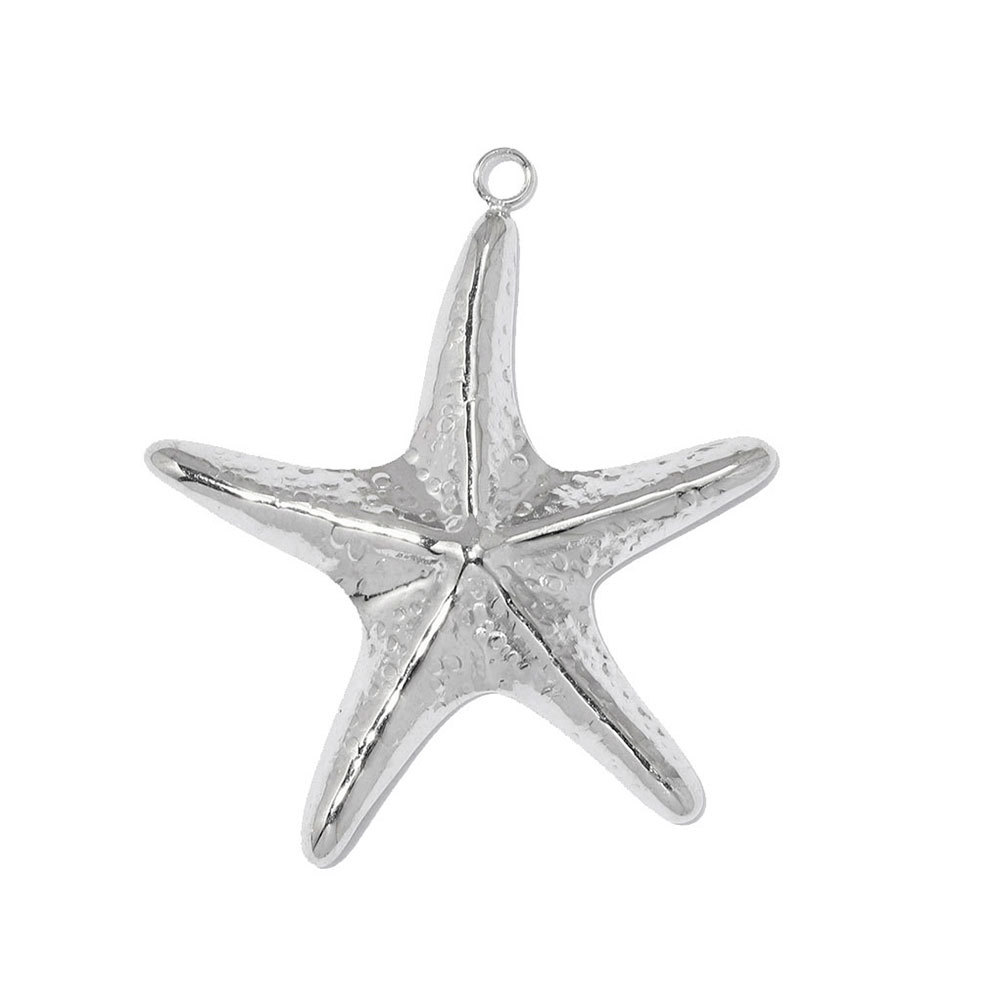 6pcs/pack Stainless Steel Rhinestone Starfish DIY Earring Charms Crab Lion Necklace Pendants Woman Jellyfish Round Jewelry Wholesale