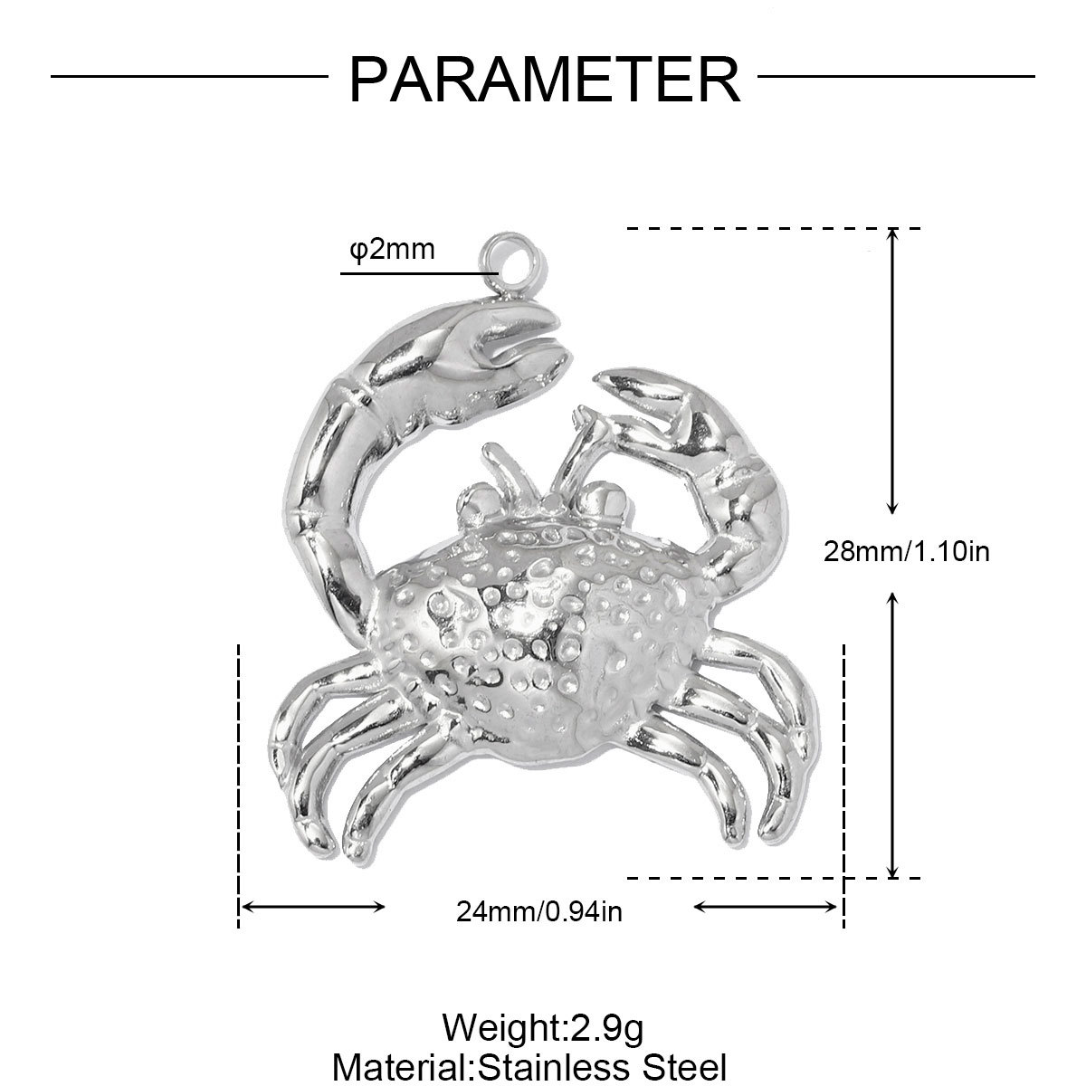 6pcs/pack Stainless Steel Rhinestone Starfish DIY Earring Charms Crab Lion Necklace Pendants Woman Jellyfish Round Jewelry Wholesale