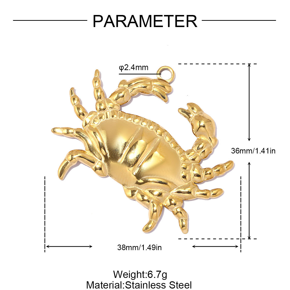 6pcs/pack Stainless Steel Rhinestone Starfish DIY Earring Charms Crab Lion Necklace Pendants Woman Jellyfish Round Jewelry Wholesale