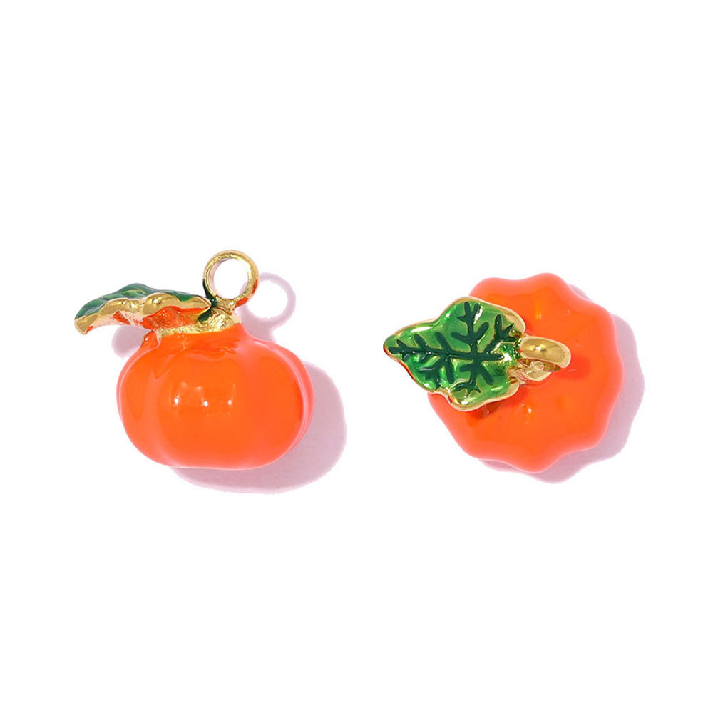 6pcs/pack Stainless Steel Enamel Eggplant Pumpkin DIY Charms Crab Lobster Necklace Pendant Woman Vegetable Jewelry Wholesale