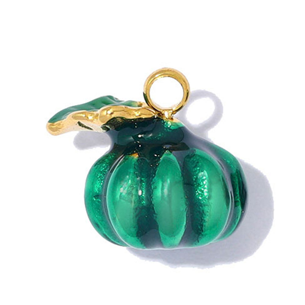 6pcs/pack Stainless Steel Enamel Eggplant Pumpkin DIY Charms Crab Lobster Necklace Pendant Woman Vegetable Jewelry Wholesale