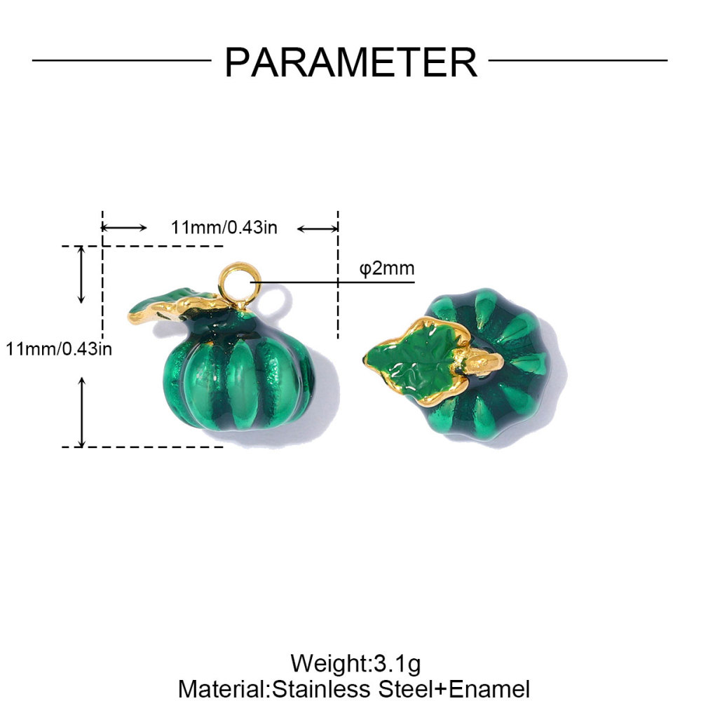 6pcs/pack Stainless Steel Enamel Eggplant Pumpkin DIY Charms Crab Lobster Necklace Pendant Woman Vegetable Jewelry Wholesale