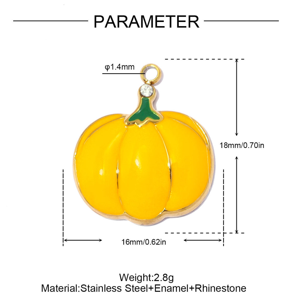 6pcs/pack Stainless Steel Enamel Eggplant Pumpkin DIY Charms Crab Lobster Necklace Pendant Woman Vegetable Jewelry Wholesale